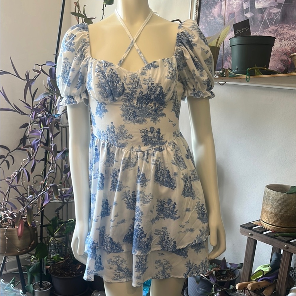 Shein Floral Puff Sleeve Dress